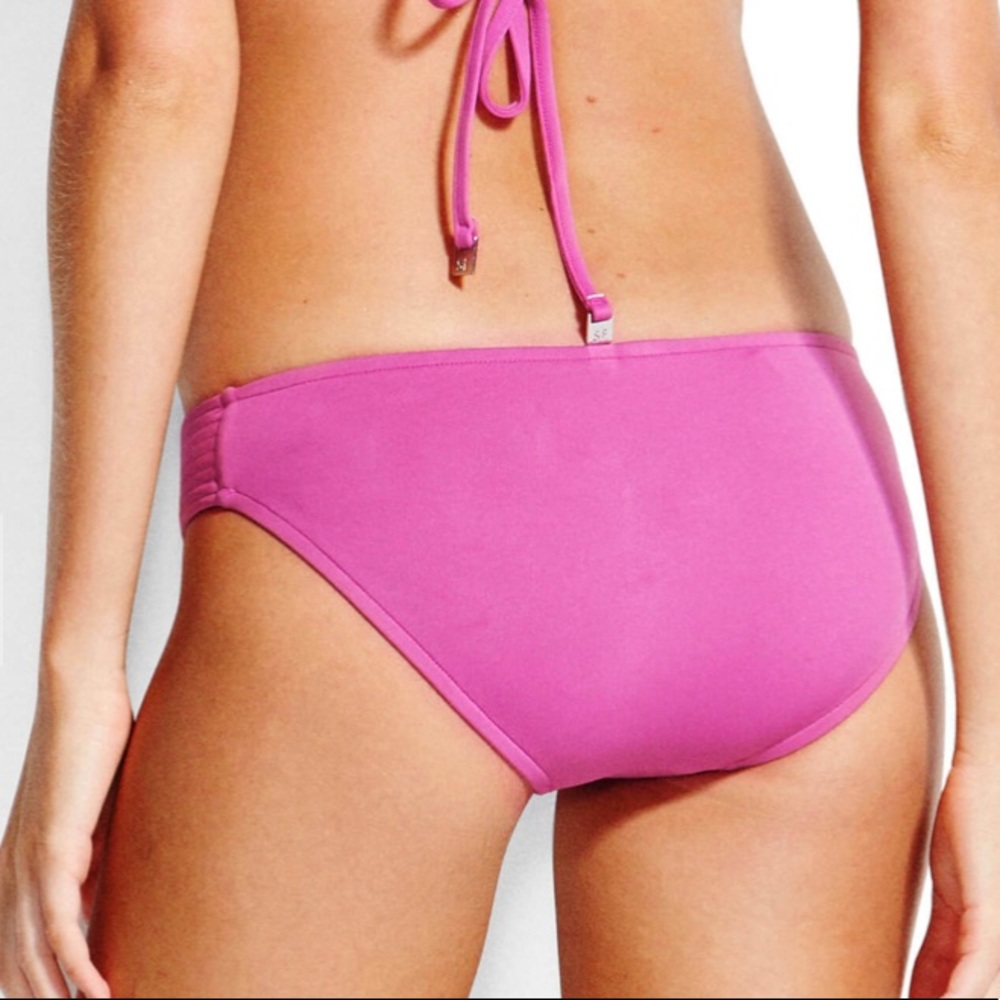 NWT Seafolly Women’s Quilted Hipster Berry Pink Bikini Swimsuit Bottom US 4 - Picture 2 of 2